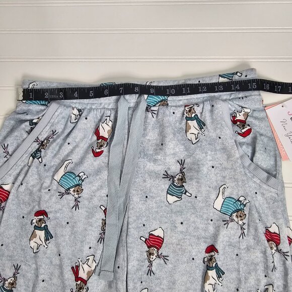 Jaclyn Grey Holiday Puppy Print Cloud Soft Pajama Pants Women's Size L NWT - Picture 8 of 11